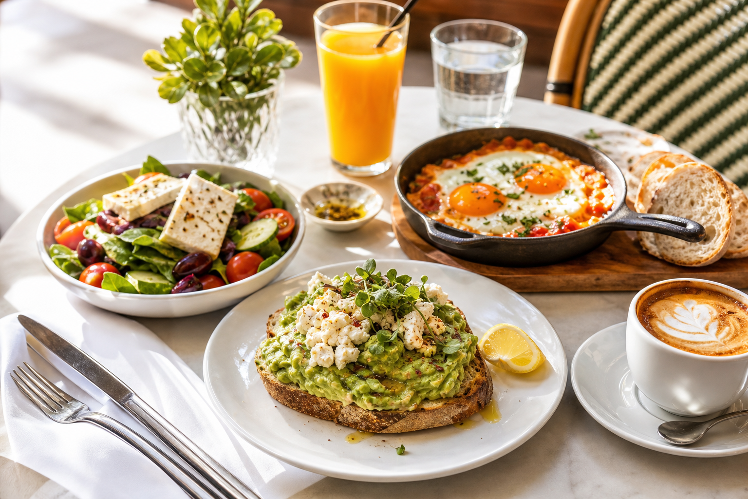 Fresh brunch spread