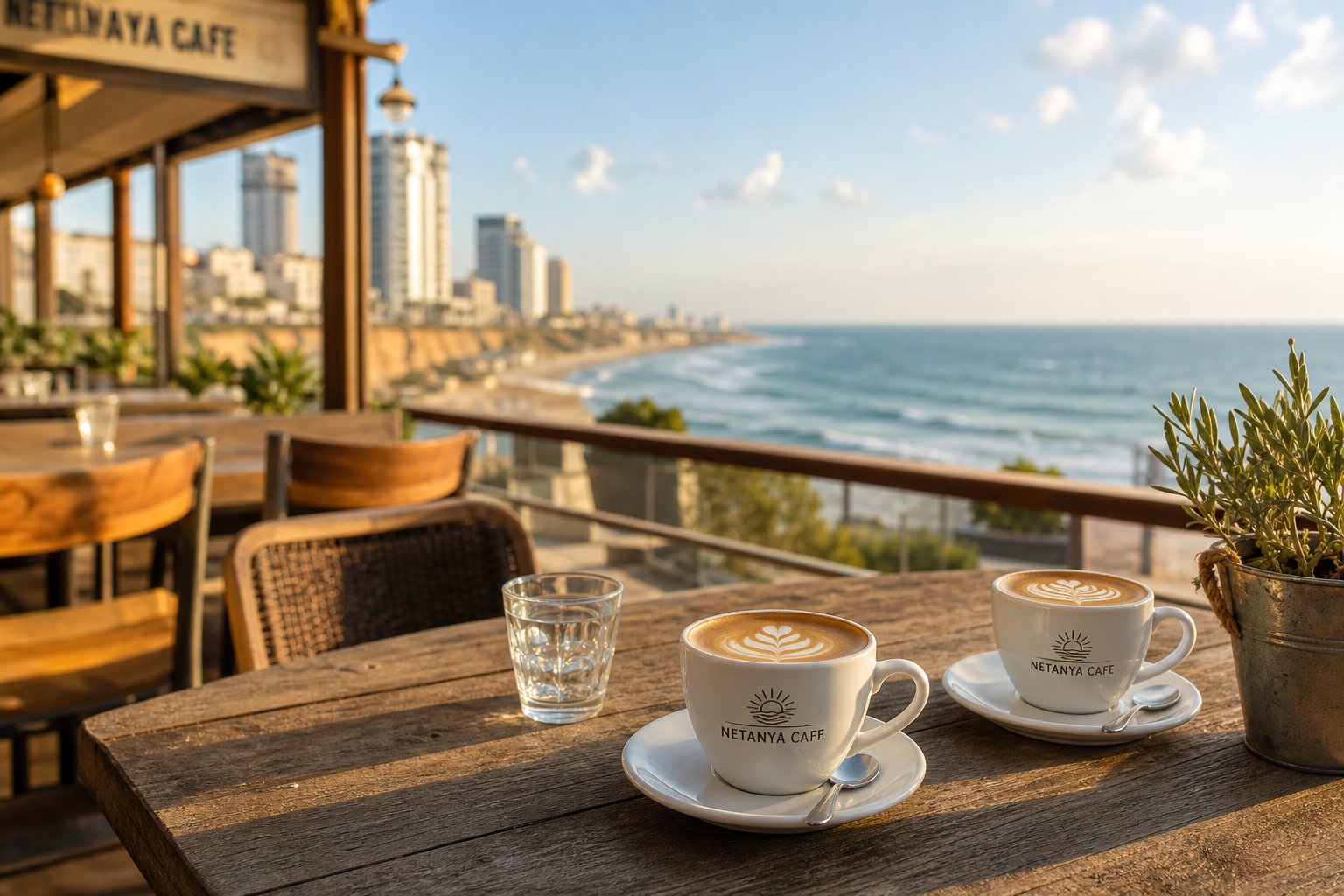 Netanya Cafe terrace overlooking the sea