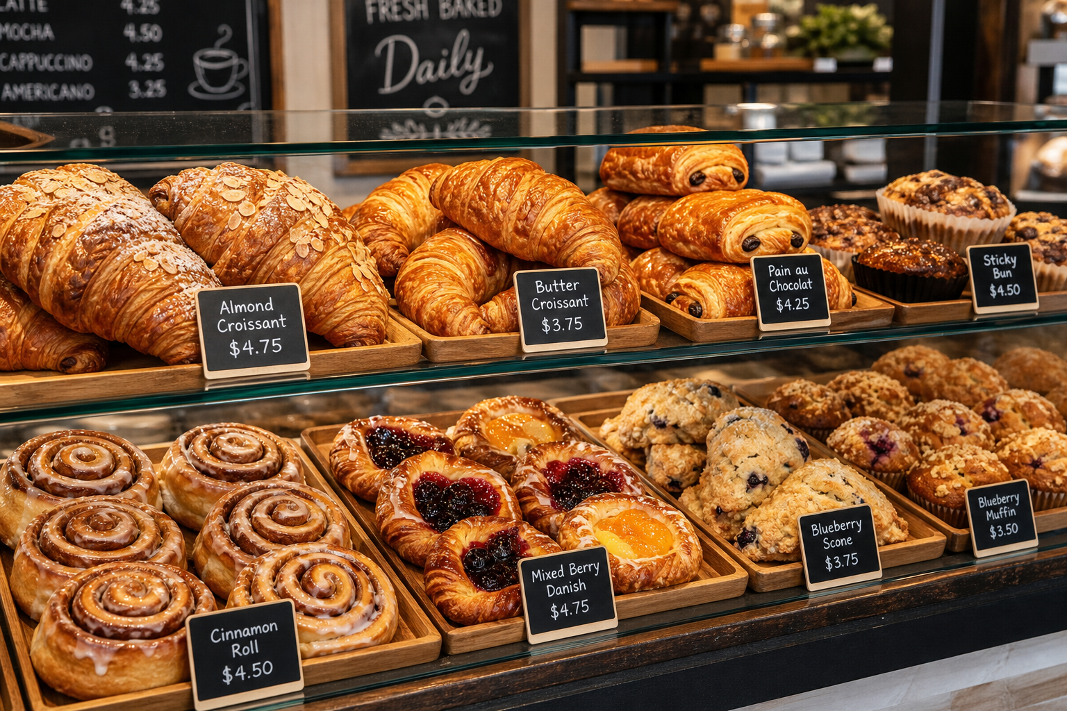 Fresh pastries display